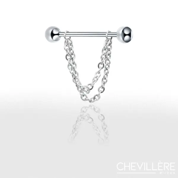 Ensemble  de Piercing Téton avec Chaîne  Pièces) - Chevillère Bijoux