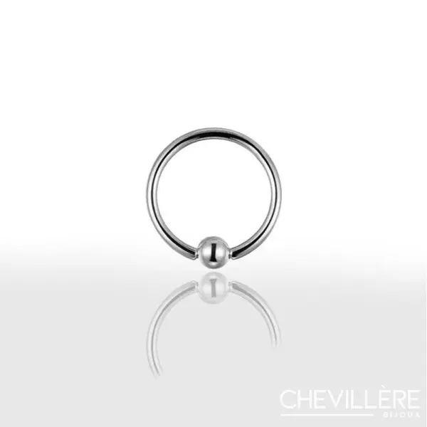 Anneau de piercing téton homme en acier inoxydable avec bille captive