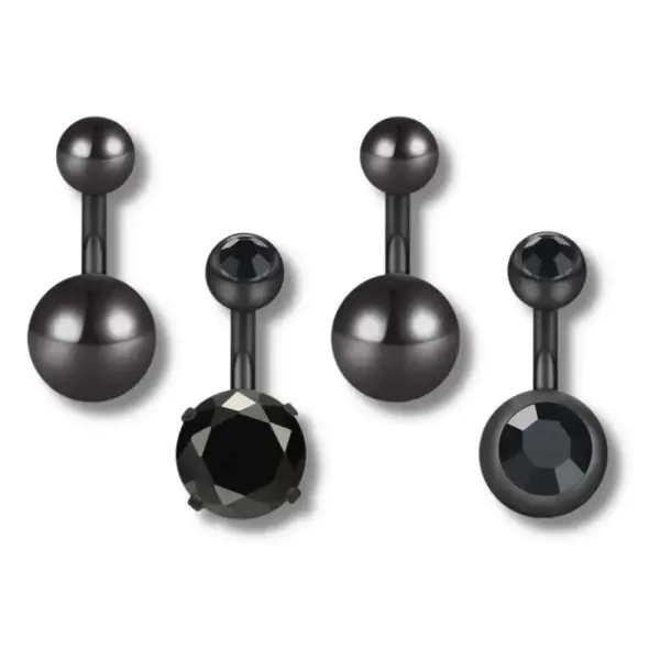 Piercing Capuchon Clito Noir 4 Pièces - Chevillère Bijoux