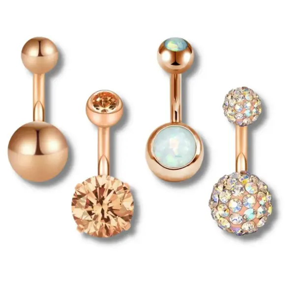 Piercing Capuchon Clito Or Rose 4 Pièces - Chevillère Bijoux
