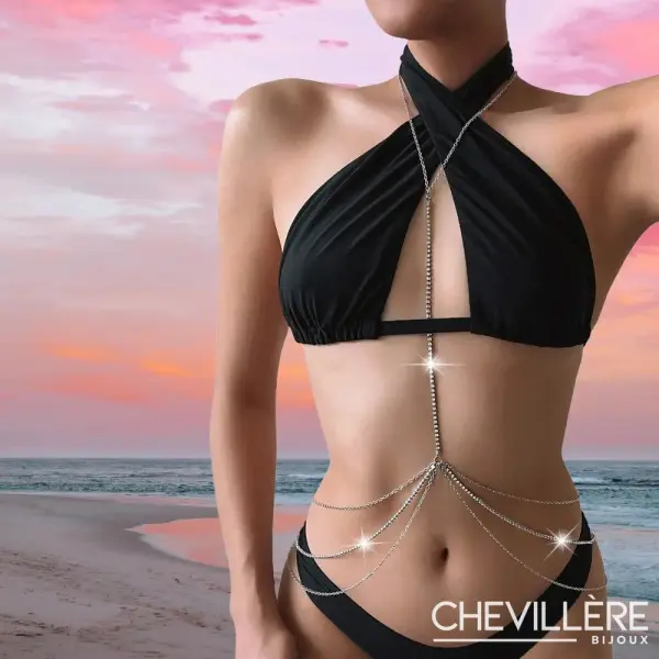 Chaine De Poitrine Argentée - Chevillère Bijoux