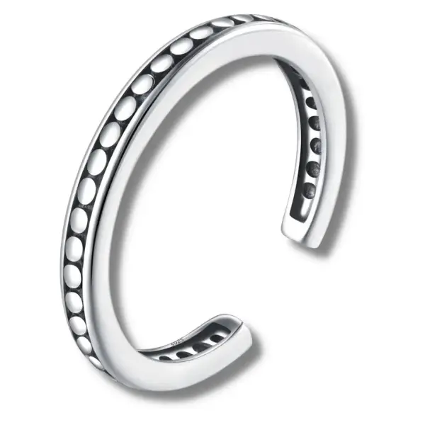 Bague de pied argent sterling 925 avec détails en relief