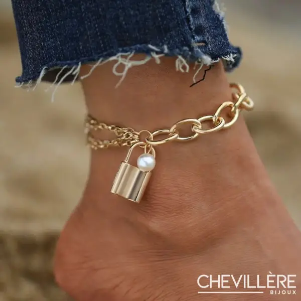 Chaine De Cheville Originale - Cadenas Or - Chevillère Bijoux