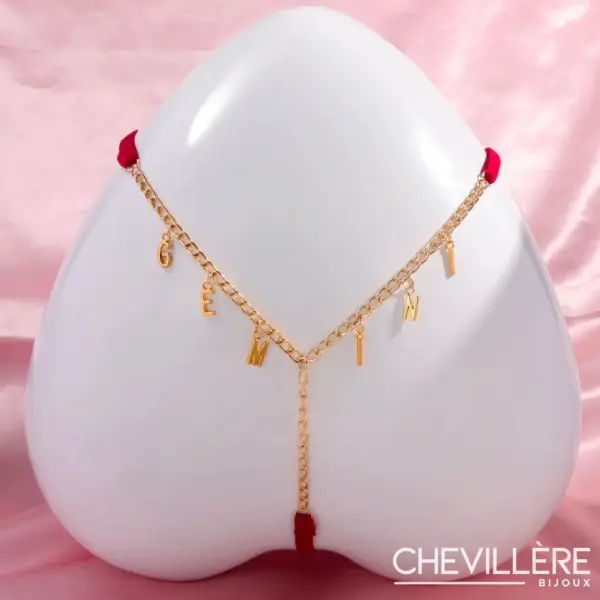 String Personnalisé Bordeaux - Chevillère Bijoux