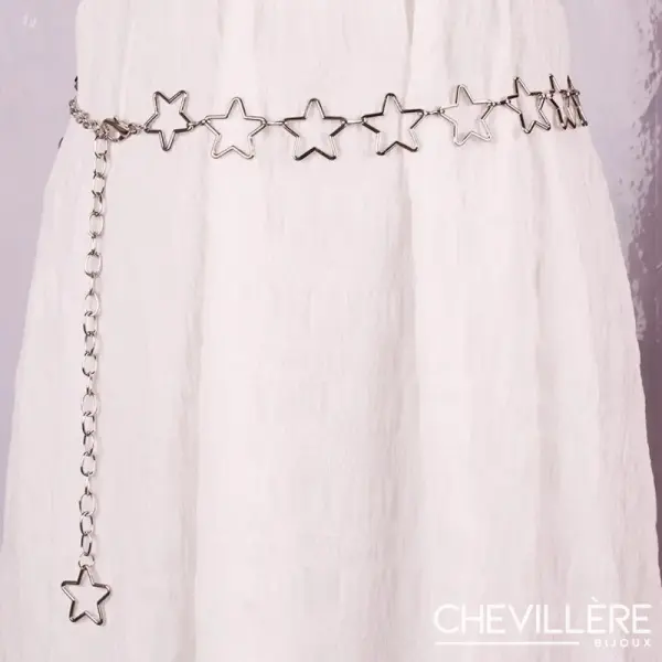Bijoux De Taille Chic Étoiles Argent - Chevillère Bijoux