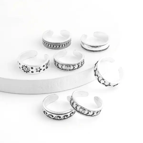 Bague De Pied En Argent - x7 Pièces - Chevillère Bijoux
