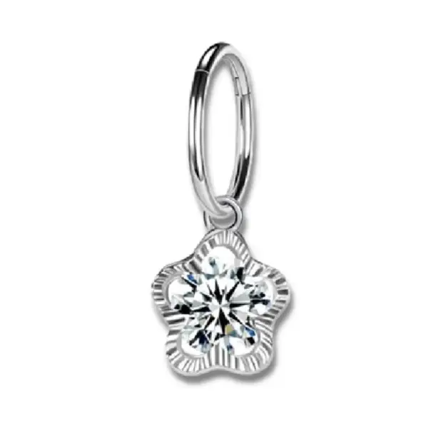 Bijou Clitoris - Anneau Diamant Pendant Argenté - Chevillère Bijoux