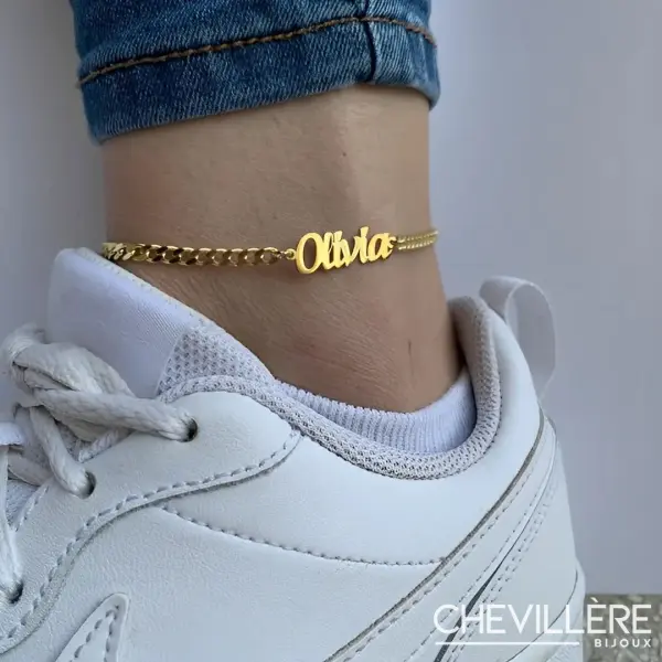 Chaine De Cheville Personnalisée Or - Prénom - Chevillère Bijoux