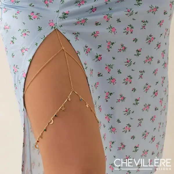 Chaîne De Cuisse Étoiles Dorées - Chevillère Bijoux